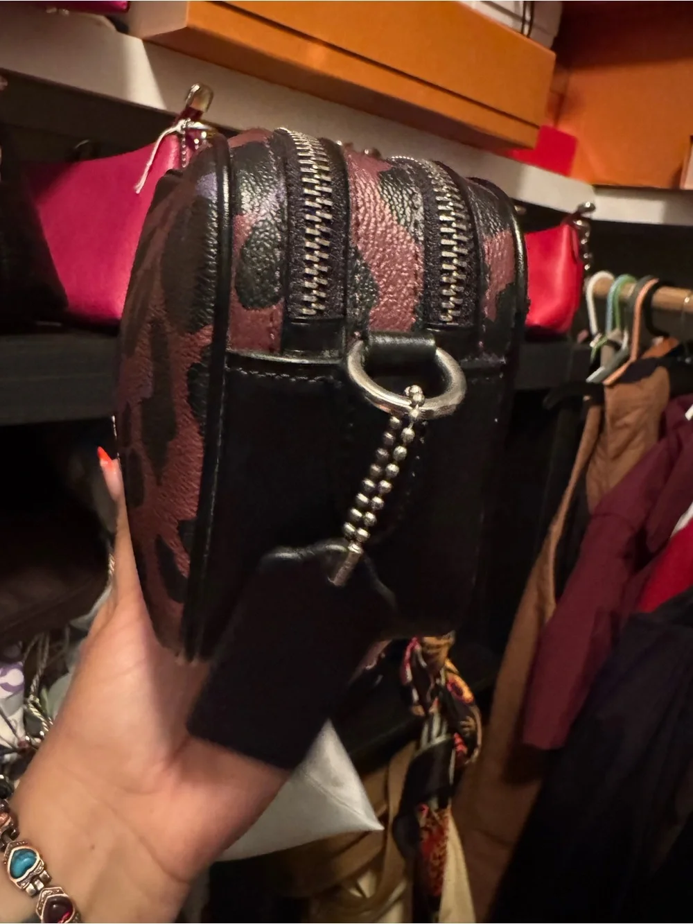 Coach Brown Leopard Print Crossbody Bag